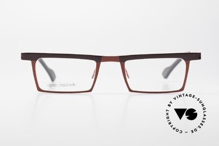 Theo Belgium Chato Eckige Titanium Brille Unisex, markantes Design; interessante Farbe: rotbraun / rot, Passend für Herren und Damen