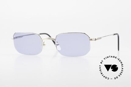 Cartier Broadway Halb Randlose Fassung Platin, eckige CARTIER Sonnenbrille in Größe 51/23, 140, Passend für Herren