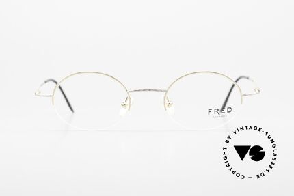 Fred F10 L02 Luxusbrille Halb Rahmenlos, marines Design (charakteristisch Fred); Top-Qualität, Passend für Herren und Damen