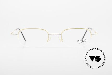 Fred F10 L03 Halb Rahmenlose Luxusbrille, marines Design (charakteristisch Fred); Top-Qualität, Passend für Herren und Damen
