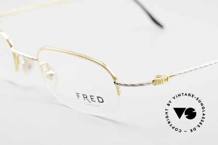 Fred F10 L03 Halb Rahmenlose Luxusbrille, ungetragen, wie all unsere edlen vintage Brillengestelle, Passend für Herren und Damen