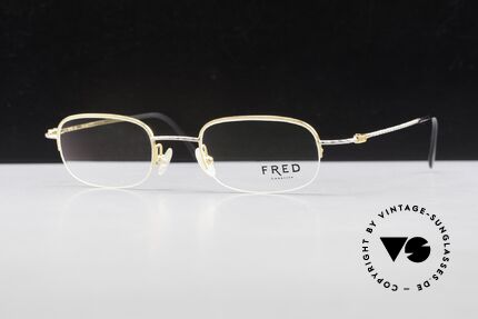 Fred F10 L03 Halb Rahmenlose Luxusbrille, Größe: medium, Passend für Herren und Damen
