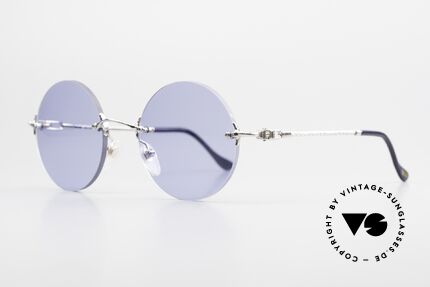 Fred Fidji Luxus Brille Rund Randlos 90er, Bügel sind gedreht wie ein Segeltau; MUSS für Segler!, Passend für Herren