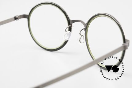 Lindberg 9707 Strip Titanium Runde Titanium Brille Unisex, die orig. DEMOgläser können beliebig getauscht werden, Passend für Herren und Damen