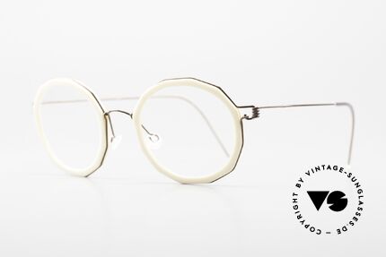 Lindberg Mette Air Titan Rim Damenbrille Geometrisch Titan, Innenrand A322 = creme / weiss, Größe 47/22, Bügel 135, Passend für Damen