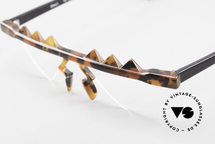 Design Maske Berlin Ethno 3 Verrückte Brille 90er Vintage, originelle, dreieckige Demogläser sind austauschbar, Passend für Herren und Damen