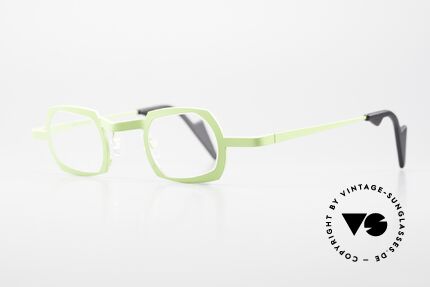 Theo Belgium Palm Beach Titaniumbrille Damen & Herren, erstklassige Qualität (Titanium) in einem Neongrün, Passend für Herren und Damen