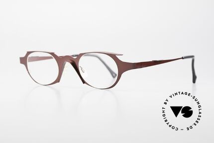 Theo Belgium Eye-Witness OB Damenbrille Avantgarde Style, Eye-Witness kam 1995 als "unvollendet" & asymmetrisch, Passend für Damen
