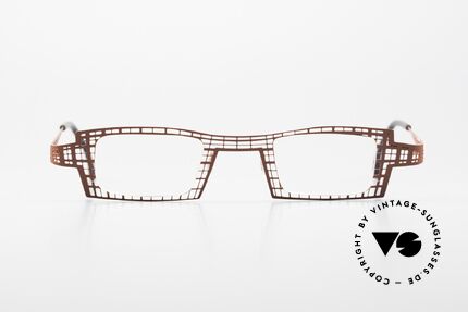 Theo Belgium Eye-Witness LH Avantgarde Style Damenbrille, interessante Designerbrille mit einem "Gittermuster", Passend für Damen