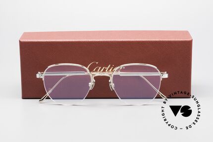 Cartier Titanium CT0164O Luxus Pantobrille Halb Randlos, Größe: medium, Passend für Herren und Damen