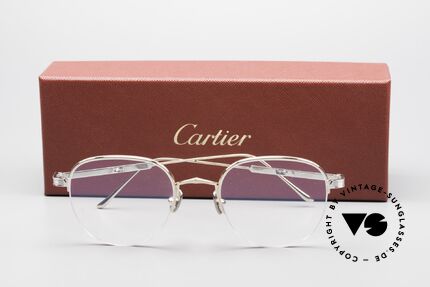 Cartier Titanium CT0164O Luxus Pantobrille Halb Randlos, Größe: medium, Passend für Herren und Damen