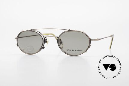 Koh Sakai KS9719 Vintage Brille Damen & Herren, vintage Brille Koh Sakai 9719, 46-21 mit Sonnen-Clip, Passend für Herren und Damen