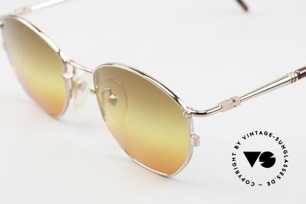 Jean Paul Gaultier 57-2273 Rare Vintage Designerbrille, ungewöhnlich Rahmenform; kupfer & Tricolor-Gläser, Passend für Herren und Damen