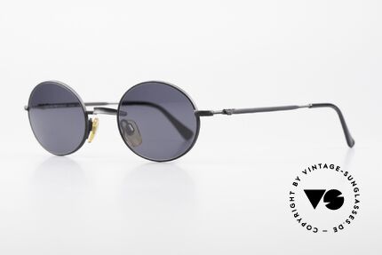 Giorgio Armani EA012 Ovale Vintage Sonnenbrille 90er, schlichte Fassung in matt-schwarz; M Größe 48-22, Passend für Herren und Damen