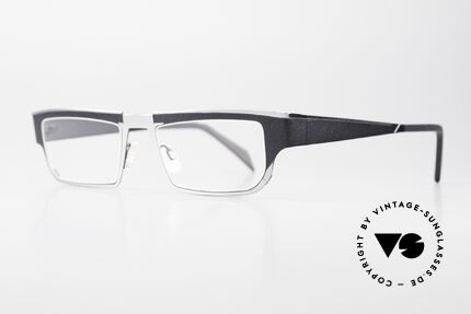 Theo Belgium Eye-Witness RB Markante Herrenbrille 90er, tolle Rahmen-Kolorierung in silber-grau & mattschwarz, Passend für Herren