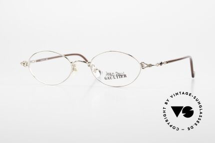 Jean Paul Gaultier 55-0013 Ovale Vintage Brille Vergoldet, vintage Jean Paul GAULTIER Designerbrille von 1996/97, Passend für Herren und Damen