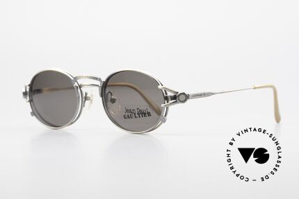 Jean Paul Gaultier 56-7110 Ovale 90er Vintage Brille Clip On, Top-Verarbeitung aus den frühen 90ern (made in Japan), Passend für Herren und Damen