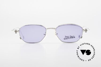 Jean Paul Gaultier 55-8107 Rare 90er Vintage Brille Clip On, praktischer, abnehmbarer Clip-On; 100% UV Protection, Passend für Herren