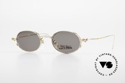 Jean Paul Gaultier 55-8106 Ovale Vintage Brille Vergoldet, ovale vintage Designersonnenbrille von J.P. GAULTIER, Passend für Herren und Damen