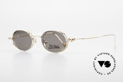 Jean Paul Gaultier 55-8106 Ovale Vintage Brille Vergoldet, Top-Verarbeitung aus den frühen 90ern (made in Japan), Passend für Herren und Damen