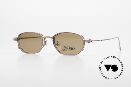 Jean Paul Gaultier 55-8107 90er Vintage Brille Sonnenclip, rare vintage Designersonnenbrille von J.P. GAULTIER, Passend für Herren und Damen