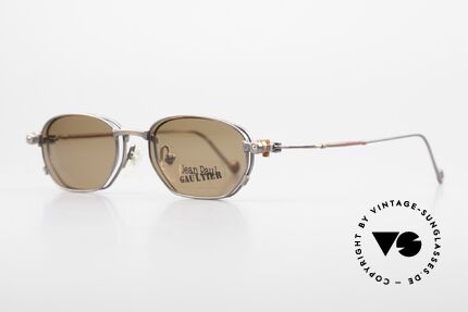 Jean Paul Gaultier 55-8107 90er Vintage Brille Sonnenclip, Top-Verarbeitung aus den frühen 90ern (made in Japan), Passend für Herren und Damen