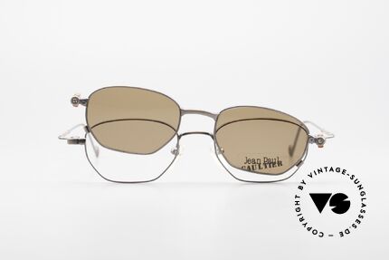 Jean Paul Gaultier 55-8107 90er Vintage Brille Sonnenclip, Größe: large, Passend für Herren und Damen
