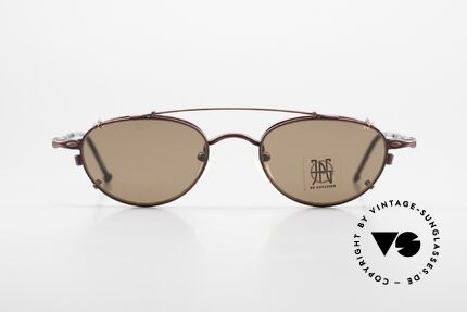Jean Paul Gaultier 57-0006 Rare Vintage Brille 90er Clip On, praktischer, abnehmbarer Clip-On; 100% UV Protection, Passend für Herren und Damen