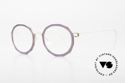 Lindberg Mette Air Titan Rim Edle Designerbrille für Damen, Innenrand in einer Art 'flieder / violett', in Größe 47/22, Passend für Damen