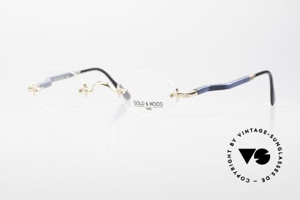Gold & Wood 338 Ovale 90er Luxus Randlosbrille Details