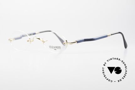 Gold & Wood 338 Ovale 90er Luxus Randlosbrille, Eleganz und Zeitlosigkeit prägen diese Kollektion, Passend für Herren und Damen