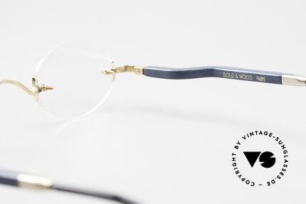 Gold & Wood 338 Ovale 90er Luxus Randlosbrille, Größe: small, Passend für Herren und Damen
