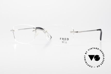 Fred Manhattan Randlosbrille Luxus Platinum Details