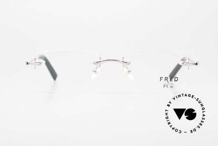 Fred Manhattan Randlosbrille Luxus Platinum, Fred F1 51: kostbare Platin-Legierung in TOP-Qualität, Passend für Herren und Damen