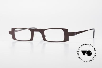 Theo Belgium Michael Eckige Titanium Brille Weinrot, Pure Titanium Designer Brillenfassung; Theo Belgium, Passend für Herren und Damen