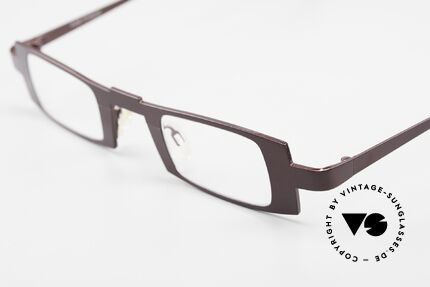 Theo Belgium Michael Eckige Titanium Brille Weinrot, ungetragen (wie alle unsere Damen und Herren Brillen), Passend für Herren und Damen