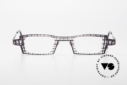 Theo Belgium Eye-Witness LH Damenbrille Vintage Designer, interessante Designerbrille mit einem "Gittermuster", Passend für Damen