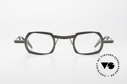 Theo Belgium Palm Beach Damen & Herren Titaniumbrille, sehr markante Designerbrille für alle Individualisten, Passend für Herren und Damen