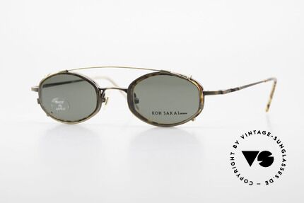 Koh Sakai KS9836 Titanium Brille mit Sonnen-Clip, vintage Titanium-Brille von Koh Sakai, Modell KS9836, Passend für Herren und Damen
