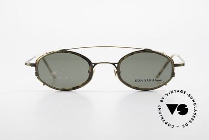 Koh Sakai KS9836 Titanium Brille mit Sonnen-Clip, Größe 45-21 mit praktischem Sonnen-Clip / Vorhänger, Passend für Herren und Damen