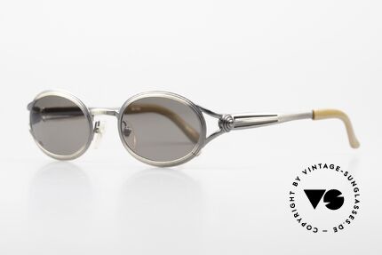 Jean Paul Gaultier 56-7114 Ovale Steampunk Sonnenbrille, ungetragene Rarität für Kunst- und Mode-Liebhaber, Passend für Herren und Damen