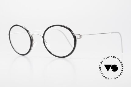 Lindberg Cameron Air Titan Rim Runde Titanbrille Damen Herren, markant veredelte Air Titanium Version mit Azetat-Rand, Passend für Herren und Damen