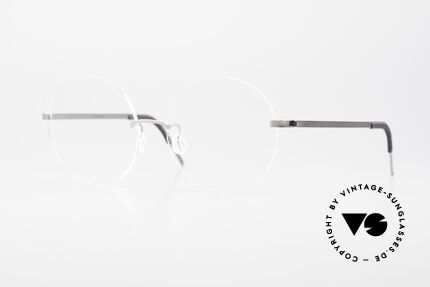 Lindberg 2341 Strip Titan Grosse Runde Randlosbrille, randlose Lindberg Brille: große, runde Demogläser, 54, Passend für Herren und Damen