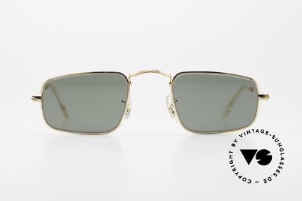 Ray Ban Classic Style IV Kleine Eckige B&L Sonnenbrille, sehr kleine, alte Sonnenbrille mit Mineralgläsern, Passend für Herren und Damen