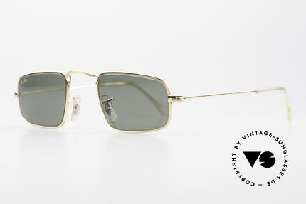 Ray Ban Classic Style IV Kleine Eckige B&L Sonnenbrille, goldener & sehr komfortabler Metallrahmen (XS), Passend für Herren und Damen