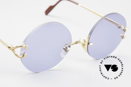 Cartier Madison Runde Luxus Sonnenbrille 90er, neue CR39 UV400 Gläser in einem Marine-Blau, Passend für Herren und Damen