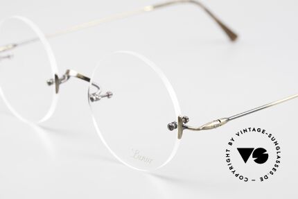 Lunor Classic Round AG Steve Jobs Brille Antik Gold, die Lunor Demogläser können beliebig getauscht werden, Passend für Herren und Damen