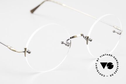 Lunor Classic Round AG Steve Jobs Brille Antik Gold, Größe: small, Passend für Herren und Damen