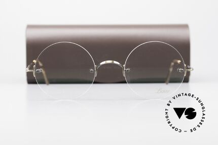 Lunor Classic Round AG Steve Jobs Brille Antik Gold, Größe: small, Passend für Herren und Damen