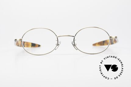 Lunor Cigar 532 AG Alte Brille Oval Antik Gold, Fassung mit Azetatbügeln und Pads aus reinem Titan, Passend für Herren und Damen
